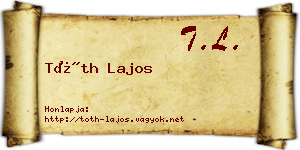 Tóth Lajos névjegykártya